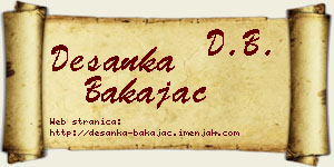 Desanka Bakajac vizit kartica